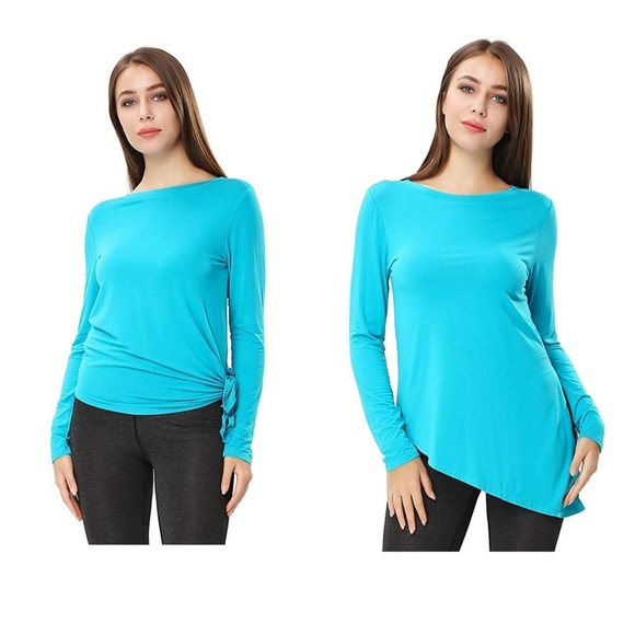 Flowy Tunic Top Tie Casual or Work - Picture 1 of 6